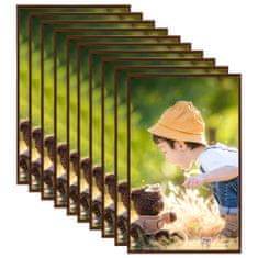 Greatstore Fotorámečky koláž 10 ks na zeď nebo stůl bronzové 13x18 cm MDF