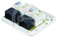 Solarix Zásuvka Solarix CAT5E UTP 2 x RJ45 na omítku bílá SX288-5E-UTP-WH