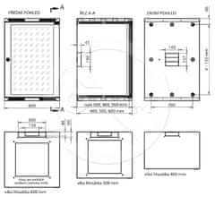 Solarix Rozvaděč nástěnný SENSA 12U 400mm, dveře sklo, RAL 7035, SENSA-12U-64-11-G