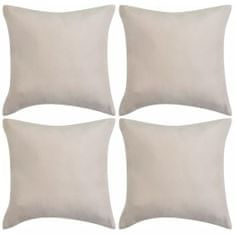 Greatstore Povlaky na polštář 4 ks 40x40cm polyester umělý semiš béžová