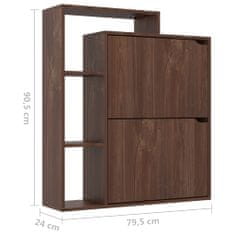 Greatstore Botník hnědý dub 79,5 x 24 x 90,5 cm dřevotříska