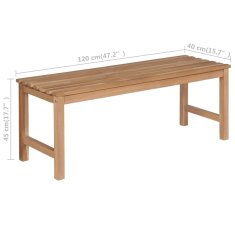 Greatstore Zahradní lavice s černou poduškou 120 cm masivní teak