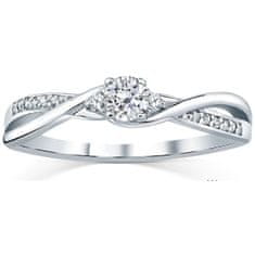 Silvego Stříbrný prsten s krystaly Swarovski FNJR085sw (Obvod 57 mm)