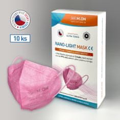 NANO M.ON LIGHT MASK (10 ks) "CE" nanorouška ve tvaru respirátoru - růžová barva (nanomon)