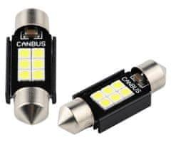 SEFIS LED žárovka sufit 39mm 12V C5W 6SMD CANBUS bílá