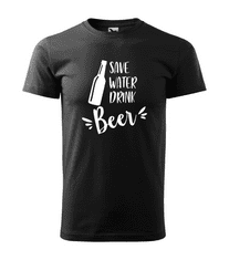 Fenomeno Pánské tričko Save water drink beer - černé Velikost: S