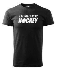 Fenomeno Pánské tričko - Eat sleep hockey - černé Velikost: 4XL