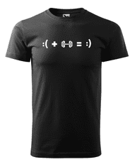 Fenomeno Pánské tričko - Smile(posilovna) - černé Velikost: 4XL
