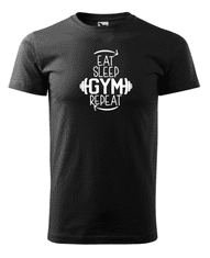 Fenomeno Pánské tričko - Eat sleep gym - černé Velikost: L