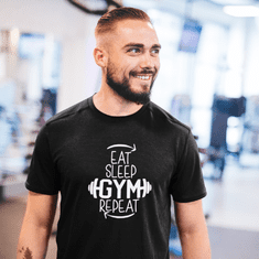 Fenomeno Pánské tričko - Eat sleep gym - černé Velikost: L