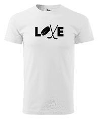 Fenomeno Pánské tričko - Love(hokej) - bílé Velikost: XL