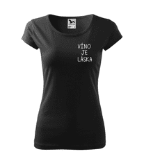 Fenomeno Dámské tričko Víno je láska - černé Velikost: M