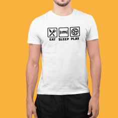 Fenomeno Pánské tričko - Eat sleep volleyball - bílé Velikost: 2XL