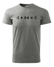 Fenomeno Pánské tričko - Smile(posilovna) - šedé Velikost: S