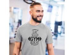 Fenomeno Pánské tričko - Eat sleep gym - šedé Velikost: S