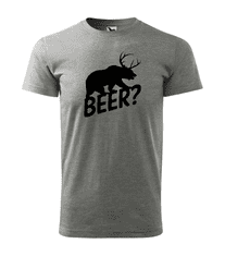 Fenomeno Pánské tričko Beerdeer - šedé Velikost: 4XL