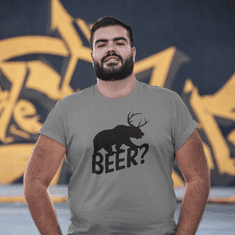 Fenomeno Pánské tričko Beerdeer - šedé Velikost: 4XL