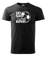 Fenomeno Pánské tričko - Eat sleep football - černé Velikost: M
