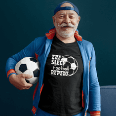 Fenomeno Pánské tričko - Eat sleep football - černé Velikost: M
