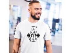 Fenomeno Pánské tričko - Eat sleep gym - bílé Velikost: 3XL