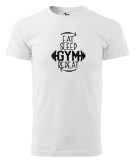 Fenomeno Pánské tričko - Eat sleep gym - bílé Velikost: 3XL