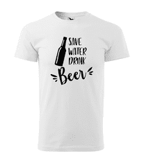 Fenomeno Pánské tričko Save water drink beer - bílé Velikost: XL