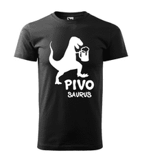 Fenomeno Pánské tričko Pivosaurus - černé Velikost: 4XL