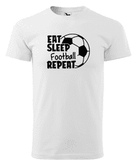Fenomeno Pánské tričko - Eat sleep football - bílé Velikost: 4XL