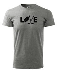 Fenomeno Pánské tričko - Love(hokej) - šedé Velikost: 4XL