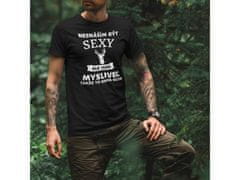 Fenomeno Pánské tričko Nesnáším být sexy myslivec - černé Velikost: S