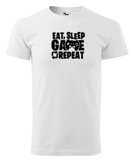 Fenomeno Pánské tričko - Eat sleep game - bílé Velikost: S