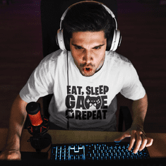 Fenomeno Pánské tričko - Eat sleep game - bílé Velikost: S