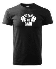 Fenomeno Pánské tričko - No pain No gain - černé Velikost: L