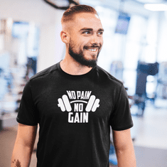 Fenomeno Pánské tričko - No pain No gain - černé Velikost: L