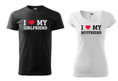 Fenomeno Set triček I love my Girlfriend/Boyfriend Velikost dámské: 2XL, Velikost pánské: XL, Barva trička: Obě černé