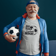 Fenomeno Pánské tričko - Eat sleep football - šedé Velikost: S