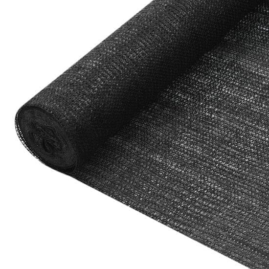 Greatstore Stínící tkanina černá 1,5 x 10 m HDPE 75 g/m2