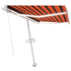 Vidaxl Ručně zatahovací markýza s LED světlem 300x250 cm oranžovohnědá