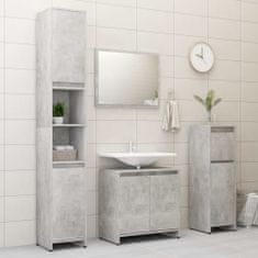 Vidaxl 3dílný set koupelnového nábytku betonově šedý dřevotříska