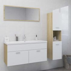 Greatstore Set koupelnového nábytku bílý a dub sonoma dřevotříska