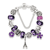 Fialový náramek inspirovaný PANDOROU - Eiffelova věž Purple Bead: Královský šperk pro každou příležitost. - 21