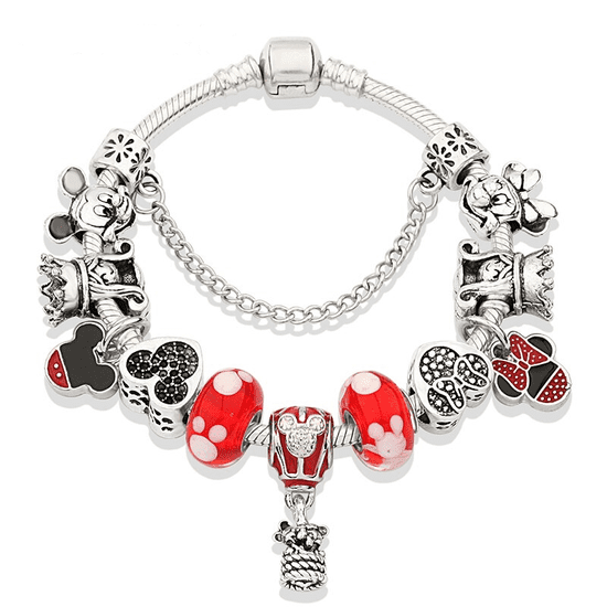 SILVER STAR 21cm náramky Mickey Minnie v klasickém designu jako PANDORA - model P10929-911