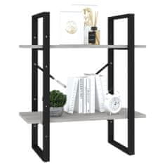 Greatstore Knihovna se 2 policemi betonově šedá 60x30x70 cm dřevotříska