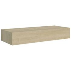 shumee Nástěnné police se zásuvkami 2 ks dubové 60 x 23,5 x 10 cm MDF