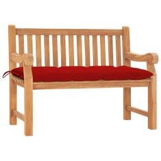 Greatstore Zahradní lavice s poduškou 120 cm masivní teak