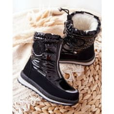 Vysoké sněhové boty s vlněnou podšívkou Black velikost 28