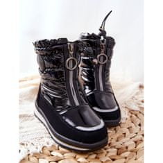 Vysoké sněhové boty s vlněnou podšívkou Black velikost 28