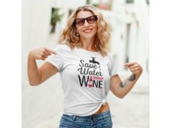 Fenomeno Dámské tričko Save water drink wine - bílé Velikost: XS