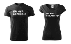 Fenomeno Set triček I’m her Boyfriend, I’m his Girlfriend Velikost dámské: XS, Velikost pánské: S, Barva trička: Obě bílé