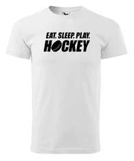 Fenomeno Pánské tričko - Eat sleep hockey - bílé Velikost: 3XL